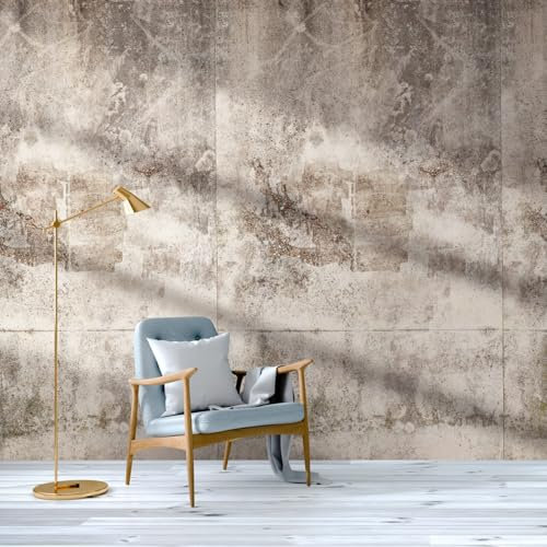PRO[f]home Profhome Concrete Look Wallpaper 383391-GU Non-Woven Wallpaper Grey White Photo Wallpaper Wall Mural 0.53 m x 8.80 m / 4.45 sqm
