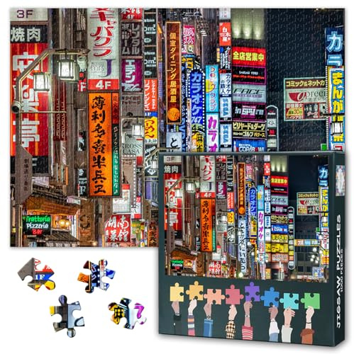 1000 Pieces Puzzle for Adults- Late Night View of Shinjuku Ward, Tokyo Japan