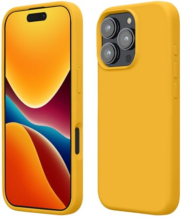kwmobile Case Compatible with Apple iPhone 16 Pro Max Case - TPU Silicone Phone Cover with Soft Finish - Honey Yellow