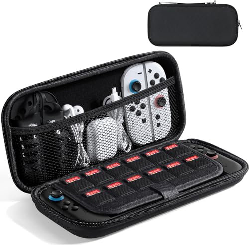 DUX DUCIS Étui Rigide pour Nintendo Switch 2 (2025), Housse de Transport Antichoc avec Fermeture Éclair, 10 Emplacements pour Cartes de Jeu, Rangement pour Console et Autres Accessoires, Noir