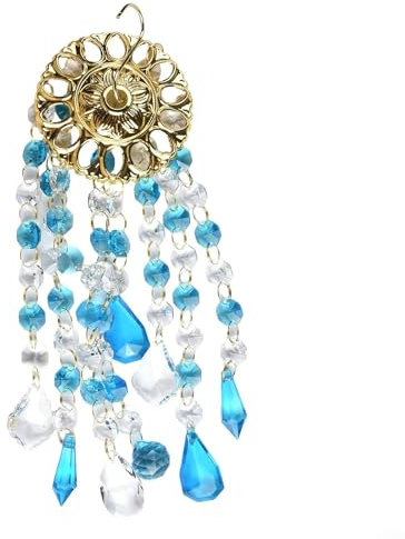 Carillon à vent en cristal à suspendre pour apporter de la joie à votre maison et votre jardin (bleu)