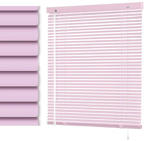Tende Veneziana in Alluminio da Interno su Misura Larghezza 30-160 Cm Altezza 60-280 Cm Tende Veneziane per Finestre Oscuranti/Isolamento Termico Persiane Orizzontali per Ufficio Casa(Pink)