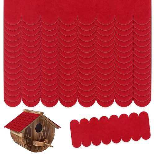 23 Stück Dachschindeln für Vogelhaus, Dachpappe Schindeln, Selbstklebend Mini Dachschindeln, für Vogelhaus, Nistkasten, Hundehütte, Kaninchenstall und Insektenhotel (Mehrfarbig)