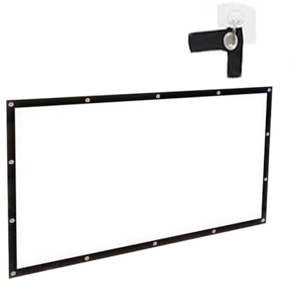 MACAGGTNTU 300 Projector Screen HD Foldable Projection Screen Manual Projector Screen Projector Curtain Outdoor Large Movie Screen, Wall Mount/Hanging(16:9,300)