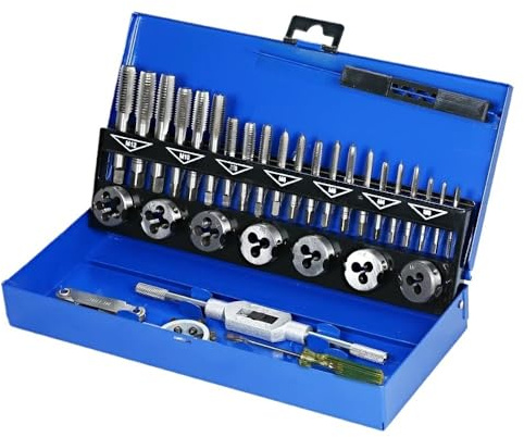 LLMWFA Outil de fabrication filetage taraud en carbure tungstène, jeu d'embouts M3-M12, outil manuel, tarauds et matrices 32 pièces