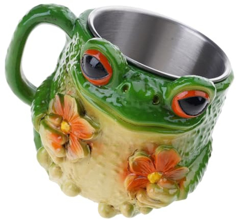 Large 11oz Resin Drinking Cup Frogs Nonslip Bottom Suitable for Spills and Fun Entertainment At Gatherings Animal Lover Frog Mug