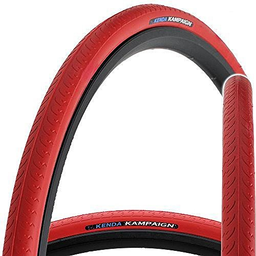 Kenda Kampaign K177 Fahrradreifen 700 x 23 C, für Ein-Gang-Räder, Rennräder, Fixie-Räder und Trekking-Räder, Kampaign, rot, 700 x 23c