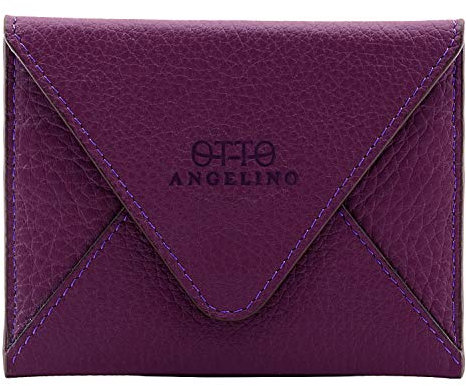 Otto Angelino Genuine Leather Credit Card Holder and Travel Wallet Envelope with Magnetic Clasp, Credit Card Holder - Unisex