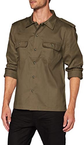 Brandit US Shirt Long Sleeve, Farbe: Olive, Größe: L