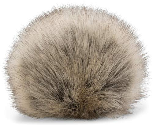 styleBREAKER Kunstfell Bommel für Mützen und Beanies, Fake Fur, Winter Fellbommel 04024161, Farbe:Beige-Grau