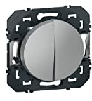 Legrand 600108 Pulsador doble dooxie 6A 250V ~ acabado aluminio