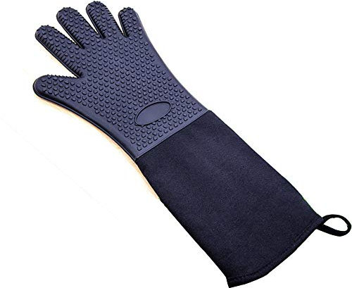 SHMB Oven Gloves Silicone Long Waterproof Non-Slip Insulation Baking Microwave Kitchen Grill Cooking Microwave 50 * 16cm