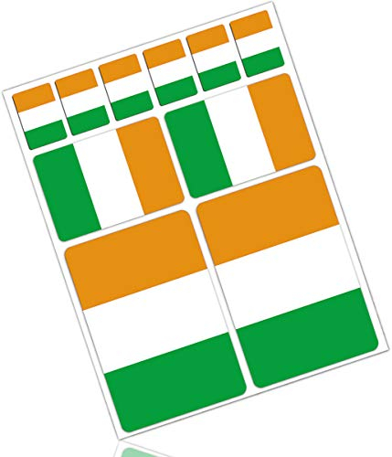 Biomar Labs® 10 x Vinyl Aufkleber Autoaufkleber Stickers Fahne Flagge Ireland Irland Irisch Irländisch Auto Moto Motorrad Fahrrad Scooter Fenster D 29