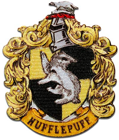 Catch the Patch Harry Potter Hufflepuff Wappen - (Größe: 7,9 x 6,5 cm) – Aufbügler & Applikationen in verschiedenen Größen – Ideal für Kleidung, Schulranzen, Jeans & Rucksäcke