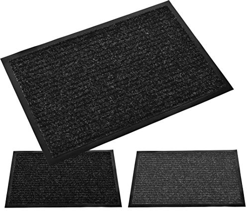 Möbelbörse Schmutzfangmatte Türmatte Sauberlaufmatte Fußmatte Schmutzmatte Vorleger Türvorleger | innen und außen | schwarz - grau | 40x60cm 60x90cm 80x120cm (Schwarz, 80 x 180 cm)