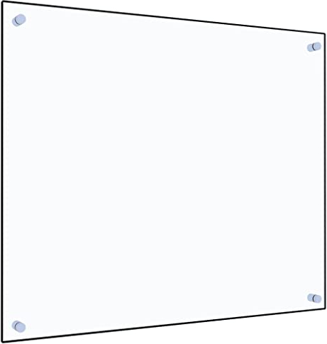 vidaXL Dosseret de Cuisine Carrelage Mural Décoration Protection Anti-éclaboussures Résistant aux Rayures Transparent 70x60 cm Verre Trempé