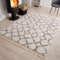 TAPISO Versay Teppich Shaggy Creme Grau Boho Fransen Hochflor Langflor Modern Geometrisch Zig Zag Streifen Wohnzimmer Schlafzimmer ÖKOTEX 200 x 300 cm