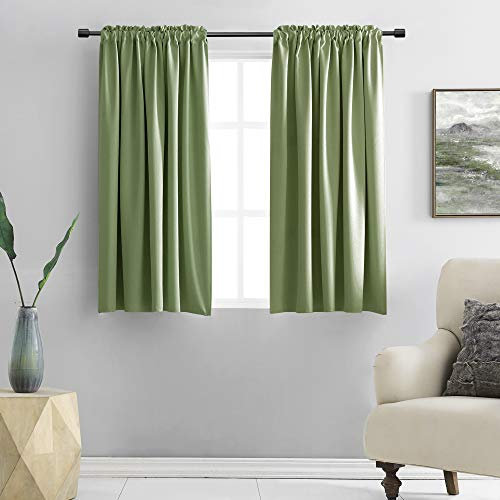 DONREN Lot de 2 Rideaux occultants à Isolation Thermique avec Passe-Tringle pour Chambre à Coucher (106,7 x 114,3 cm, Vert Sauge)