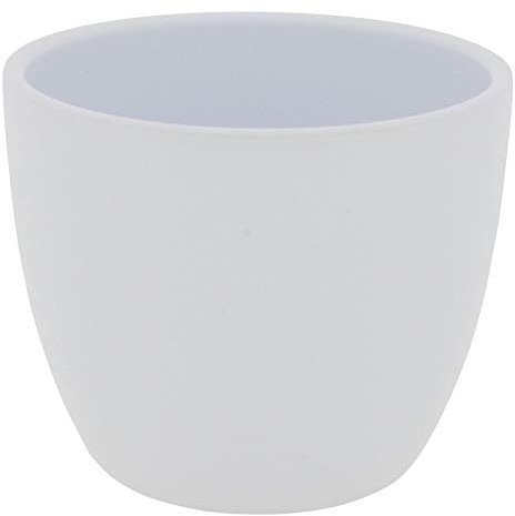 Annastore Blumenübertopf AVA aus Keramik Pflanztopf Blumentopf Keramiktopf Übertopf für Blumen (Weiß-brillant, Ø 15,5 cm/H 13 cm)