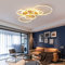 A.1.Coo LED Deckenleuchte Wohnzimmerlampe Ring Design Metall Deckenlampe Mit Fernbedienung Dimmbar Acryl Deckenbeleuchtung Kinderzimmer Lampe Esszimmer Schlafzimmerlampe Bad Flur,Gold,6 Ringe