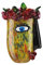 GILDE GLAS art Blumenvase - Tischdeko - Geschenke für Frauen - Buntglas 31 cm 6_gelb