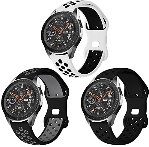 Syxinn Compatible avec Samsung Galaxy Watch 46mm Bracelet, Galaxy Watch 3 45mm/Gear S3 Frontier Classic Bracelets 22mm Silicone Sport Bande pour Hua-wei GT 3/2 46mm/GT 2e