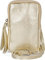 styleBREAKER Damen Leder Handy Umhängetasche mit genarbter Oberfläche, Reißverschluss, Echtleder Mini Bag 02012374, Farbe:Gold