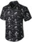 Enlision Funky Hawaiian Shirt for Men Casual Short Sleeve Beach Palm Tree Print Summer Aloha Hawaii Shirt Button Down Black Shirts for Holiday Unisex 2XL
