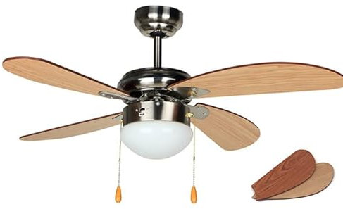 Suinga Deckenventilator mit Licht, 4 Flügel, Durchmesser 95 cm, Leistung 55 W, 3 Geschwindigkeiten