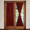 Moslovstar Lot de 2 rideaux de porte française avec embrasses en bonus, rideaux de fenêtre latérale à carreaux de buffle, rouge et noir, 63,5 x 183 cm