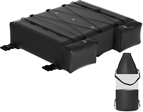 Vevor T-Top Storage Bag,4 Type II Life Jackets,w/a Boat Trash Bag,600D Oxford Fabric Life Vests Storage Bag Most T-Top Boats,Bimini Tops and Pontoon Tops (Life Jackets not Included),Black,25.2 x 20 in