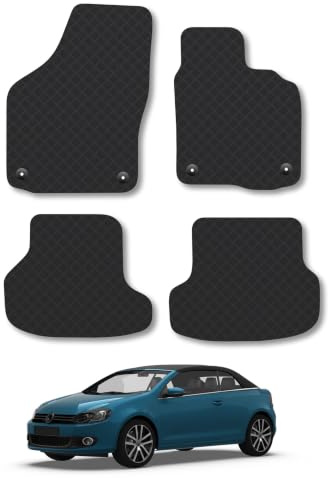 VW Golf (2009-2013) [Convertible] 3mm Rubber Car Mats | Tailored Fit Durable Floor Mats Full Coverage Protection Waterproof Accessories Easy Clean Anti Slip Made in the UK