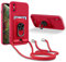 JMstore Coque Cordon de Collier Compatible avec iPhone XS Max, 360°Anneau Support avec Fente Carte Protection de la caméra Silicone Case-Rouge