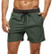 Arcweg Men's Swimming Shorts Mens Swim Trunks with Zipper Pockets Swim Shorts Mesh Lining Stretchy Board Shorts Surfing Beach Shorts Quick Dry Black/Army Green XL(UK)