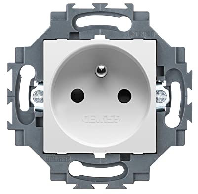 Gewiss PRISE STANDARD FRANÇAIS 250Vca - 2P+T 16A - CONNEXION AUTOMATIQUE - BLANC - DHALIA