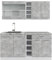 Vicco Singleküche R-Line, Küchenzeile Single, Beton/Weiß, 160 cm ohne Arbeitsplatte