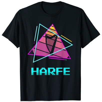 Retro Vintage Harfe Instrument Harfenisten T-Shirt