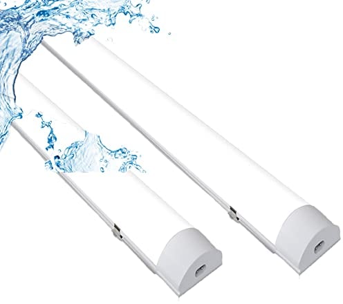 Ikodm 2x 18W Led Feuchtraumleuchte, 60CM LED Röhre, 4000K 1530LM Verknüpfbar Werkstattlampe, IP65 LED Deckenlampe, Leuchtstoffröhre, Feuchtraumlampe für Feuchtraum Garage Keller Büro, Neutralweiß