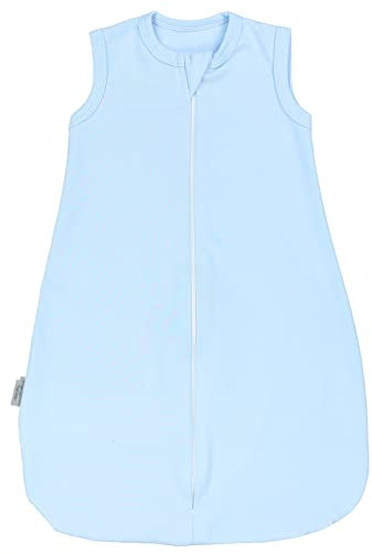 TupTam Sommerschlafsack Baby – Leichter Schlafsack Baby Sommer 0.5 TOG aus Baumwolle, OEKO-TEX zertifiziert, Unisex, Farbe: Hellblau, Größe: 86-92