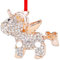D4DREAM Einhorn-Weihnachtsschmuck zum Aufhängen, Metallornamente für Weihnachtsbäume, 5,1 x 5,1 cm, kleine Weihnachtsschmuck für Kinder, Weihnachtsbaumschmuck für Zuhause, Bauernhaus, Urlaub,