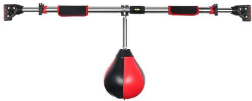 Speed Bag Boxing Punching Bag, Hanging Punching for Adults Kids, Reflex Ball with Adjustable Length Stand, Boxing Gear Speed Bag for Door Frame, Doorway, Home Gym