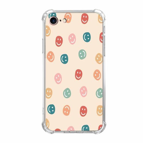 Cute Smile Face Case for iPhone 7/8/SE,Aesthetic Hippie Face Collage Phone Case,Soft TPU Bumper Protective Case for iPhone 7/8/SE