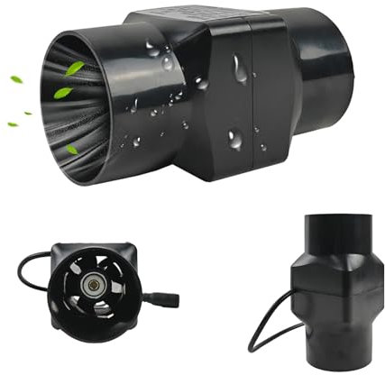 2 Abluftventilator 50mm Rohrventilator Küche 6W 36m³/h Wasserdicht Badlüfter für Bad WC, 6W 220V Abluftventilator Haushaltsöldämpfe Abluftventilator Extractor Fan