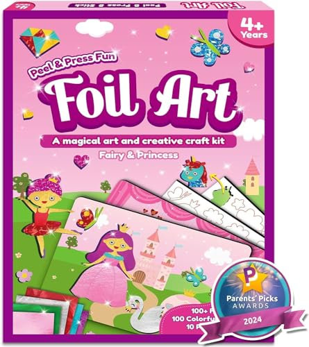 ZMLM Kunst Bastelaktivität Kinder, Folienspaß Einhörner Prinzessinnen Sticker, Schmutzfreie Bastelkoffer DIY Aktivität Bastelset kinder | Geschenk Mädchen 4 5 6 7 8 9 Jahre