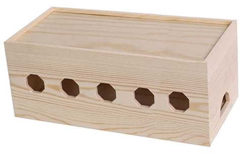 Luminexia Kabelmanagement Box,Kabel Organizer Box,FüR Verl Ngerungs Kabel Strom Streifen üBerspannungs Schutz Draht,FüR KabelfüHrungs Ladekabel,Mit BelüFtung,HöLzerne Textur Organizer,Holz Farbe