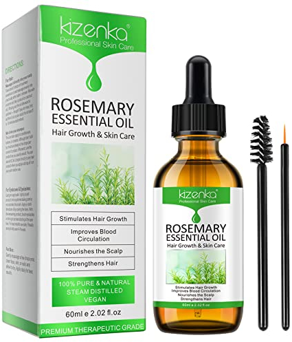 Rosmarinöl Haare Für Haarwachstum, 100% Reines Ätherisches Rosmarinöl, Stimuliert Das Haarwachstum, Nährt Die Kopfhaut, Stärkt Das Haar, Für Haarwachstum & Hautpflege 60Ml