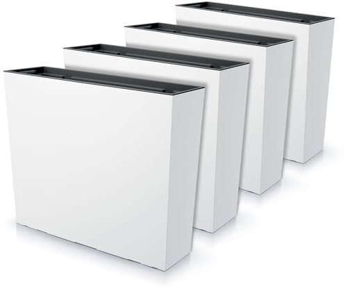 IMJ-Global Set di 4 Vasi per Fiori Piante Rettangolari Urbi Case T In Plastica 58x18x49,8cm Da Interno Esterno Bianchi 44 Litri Design Moderni