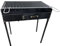 Barbecue in ferro, con griglia in acciaio inox regolabile su 2 altezze, 70x38 cm, con piedi estraibili