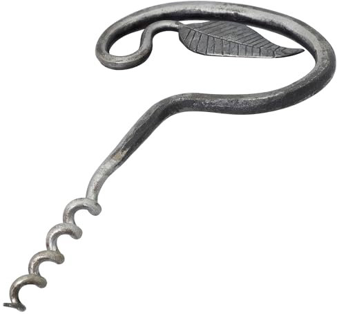 Armory Replicas Forged Iron Curling Vine Leaf Handle Wine Bottle Opener Corkscrew Bridesmaid Gifts for Her