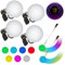 Afenau 4 Stück LED Poi Bälle, Leucht Ball mit Regenbogen Farben und Strobe-Effek, Jonglierbälle Leuchtend, Leuchtendes Spielzeug für Fitness, Tanz, Jonglieren, Lichtshow, Rave